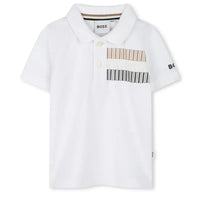 Hugo Boss Baby - Tricolor Short Sleeve Polo White Image 1