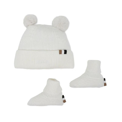 Hugo Boss Baby - Unisex Pull On Hat+Slippers, Off White  Image 1