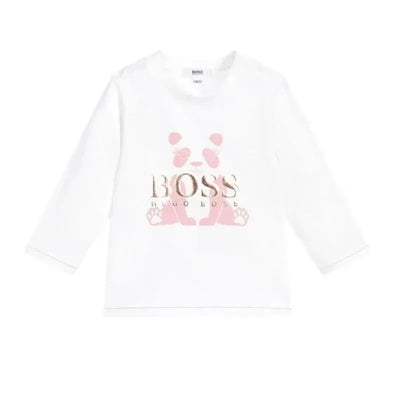 Hugo Boss - Long Sleeve T-Shirt Panda Graphic Logo, White Image 1