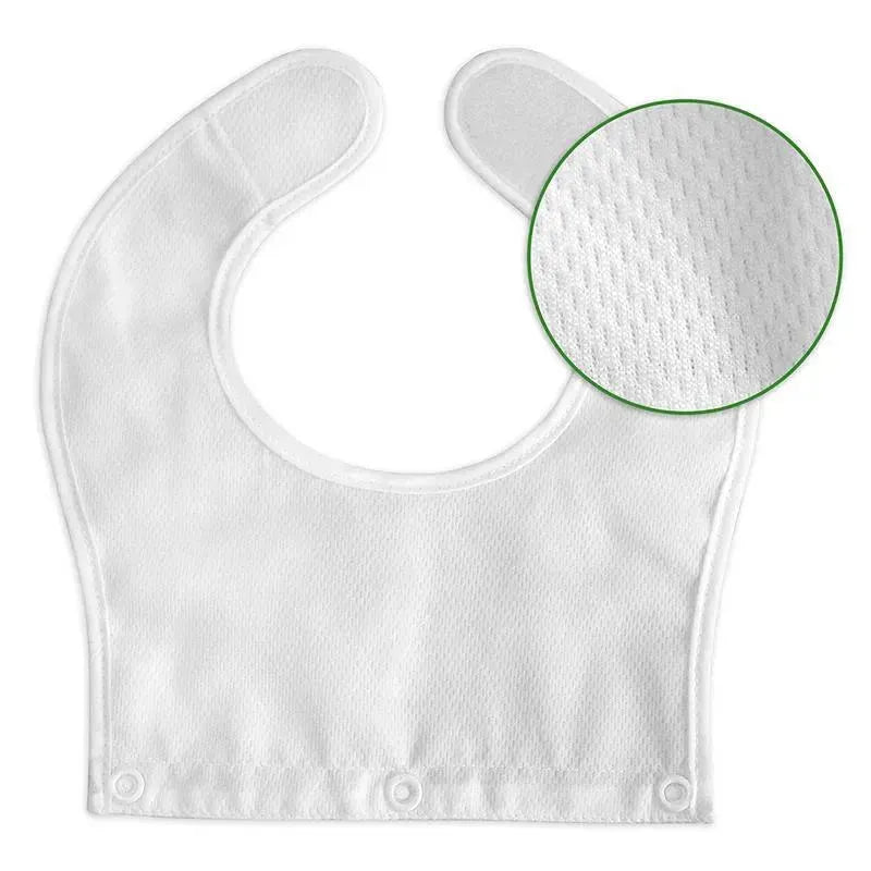 I-Play Green Spouts Snap & Go Long Sleeve Bib, Pink Flower Field, Size 6-18M Image 11