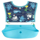 I-Play Green Spouts Snap & Go Long Sleeve Bib, Pink Flower Field, Size 6-18M Image 5