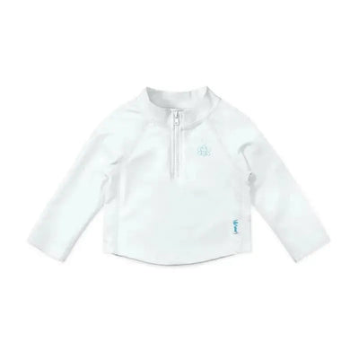 i play Long Sleeve Zip Rashguard Shirt, White Image 1