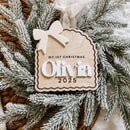 3D Bow Custom Baby's 1st Christmas Ornament