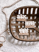 3D Wooden Monthly Milestone Signs - Retro Font