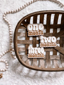 3D Wooden Monthly Milestone Signs - Retro Font