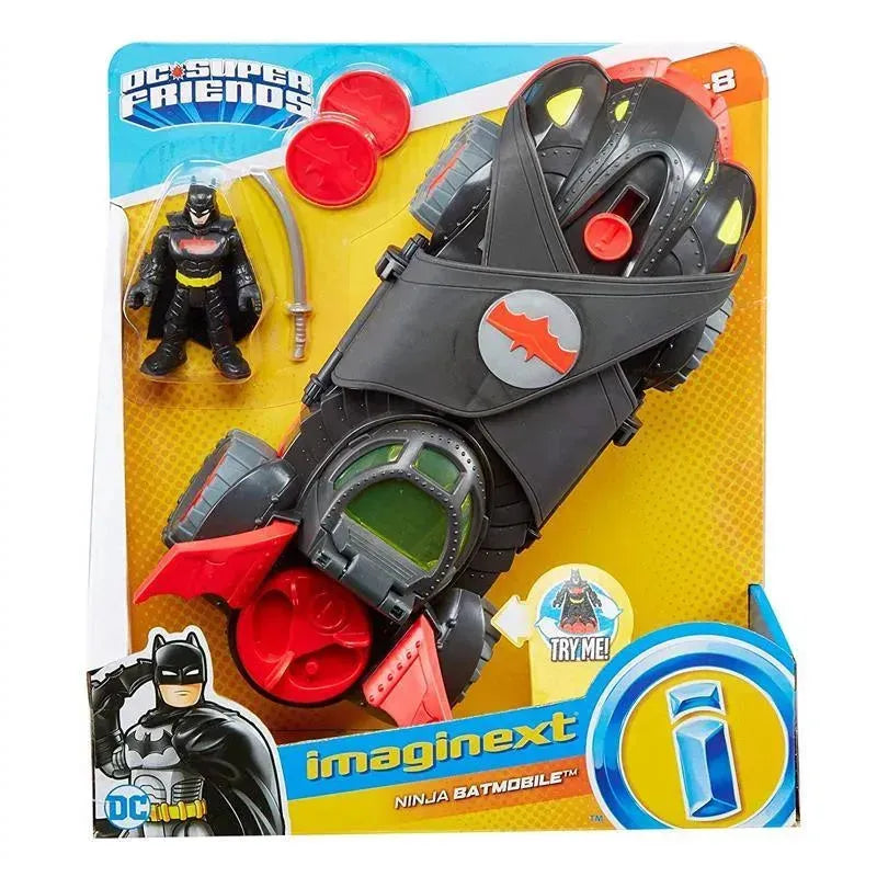 Imaginext DC Super Friends, Ninja Armor Batmobile, Black/Red Image 12