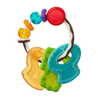 Infantino Cool & Chew Teether Keys featuring colorful textured rings designed for soothing teething infants.