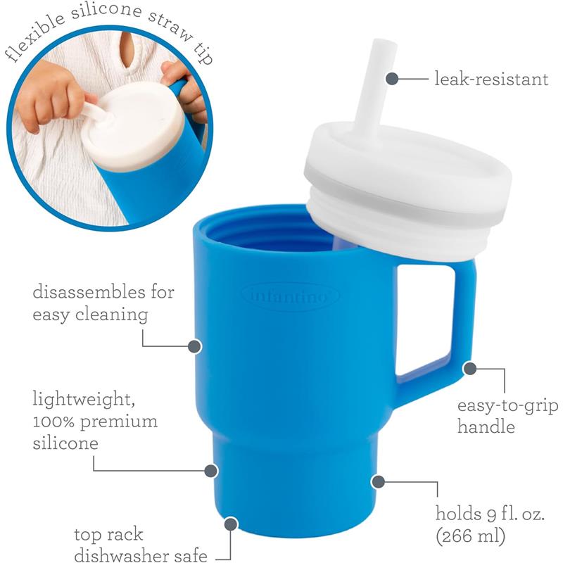 Infantino - My 1St Tumbler - Soft Silicone 9 Oz, Ocean Image 10
