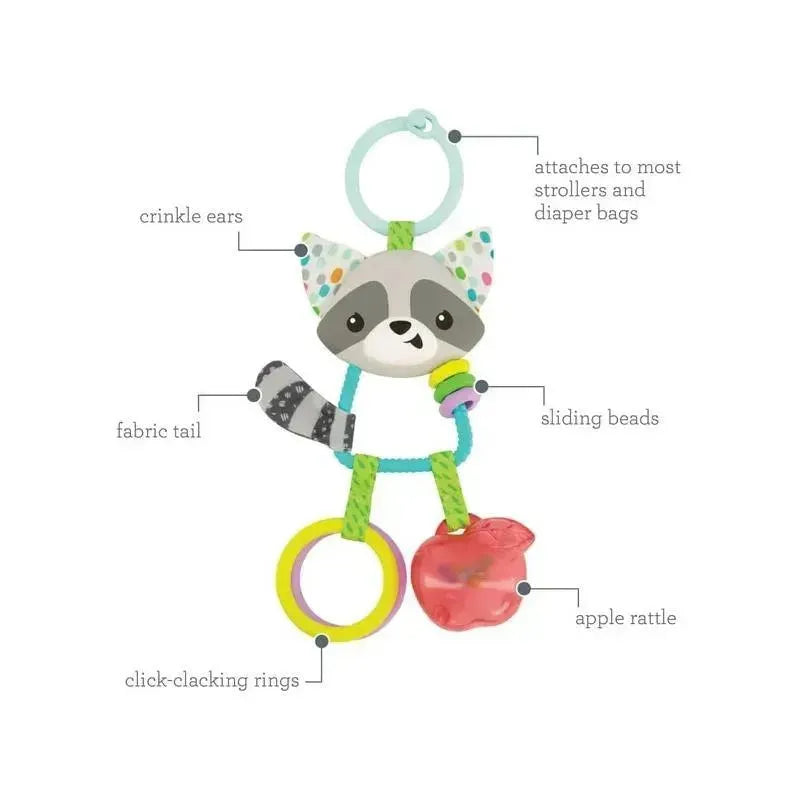 Infantino - Wee Wild Ones Jingle Charms Rattle, Raccoon Image 5