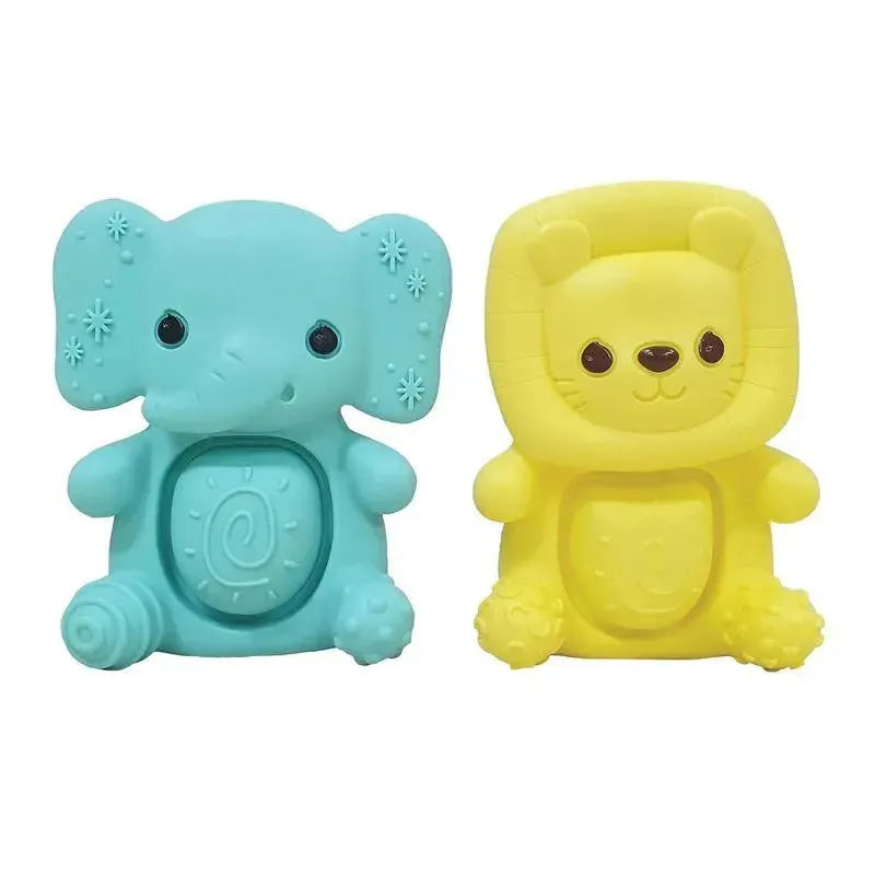 Infantino - Wee Wild Ones - Teethimal Pop Pals, Elephant/Lion Image 1