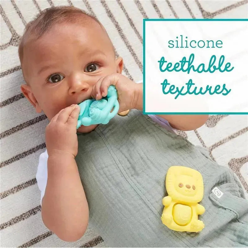 Infantino - Wee Wild Ones - Teethimal Pop Pals, Elephant/Lion Image 6