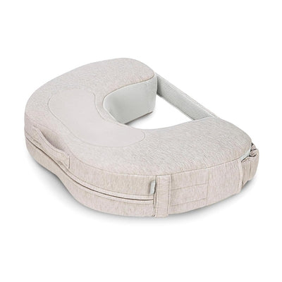 Inglesina Elysia Nursing Pillow in Quiet Beige, featuring a soft, curved shape and adjustable strap for comfortable nursing support.