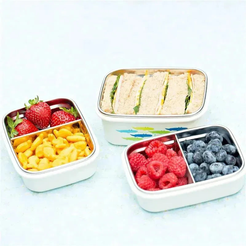 Innobaby - Keepin' Fresh Stainless Steel Divided Bento Snack Box, 11 oz, Green Image 8