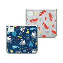 Iplay - 2 Pk Reusable Insulated Sandwich Bags, Navy Pirate, 6M Image 1