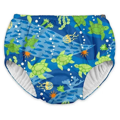 Iplay - Baby Boys Reusable Swim Diaper, Royal Blue Turtle Journey Image 1