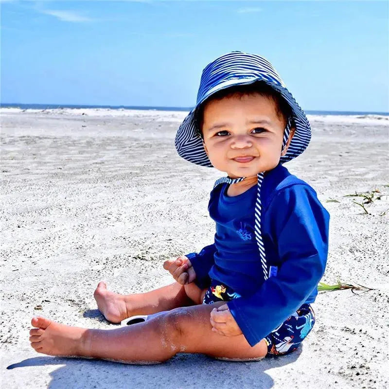 Iplay - Bucket Sun Protection Hat, Navy Pin Stripe Image 2