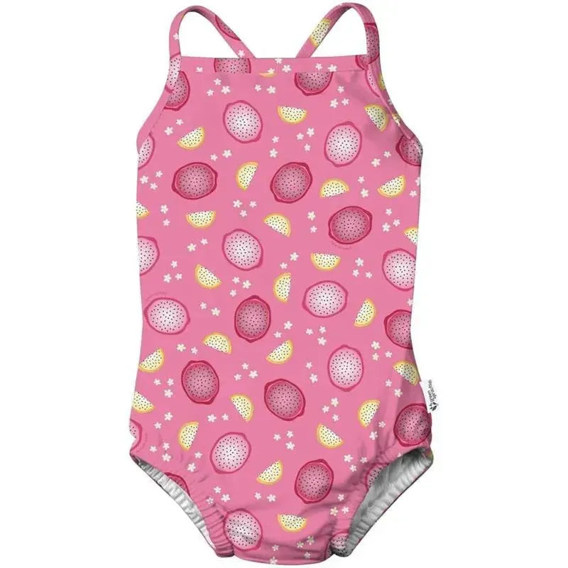Iplay - Eco Swimsuit With Built-In Swim Diaper, Pink Dragon Fruit Image 1