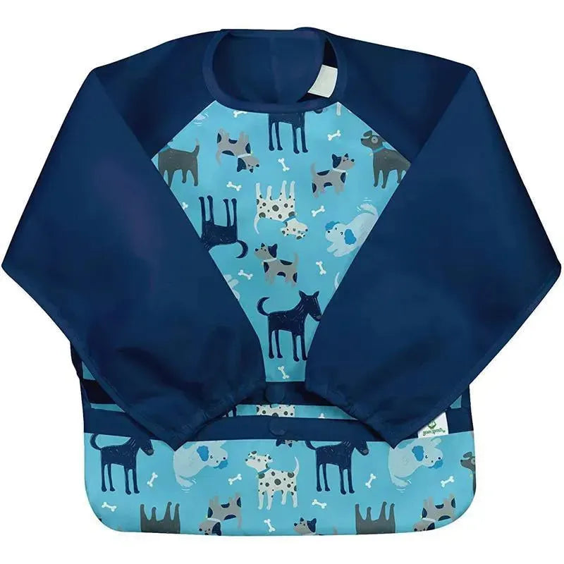 Iplay - Snap & Go Easy-Wear Long Sleeve Bib, Aqua Dogs Image 1