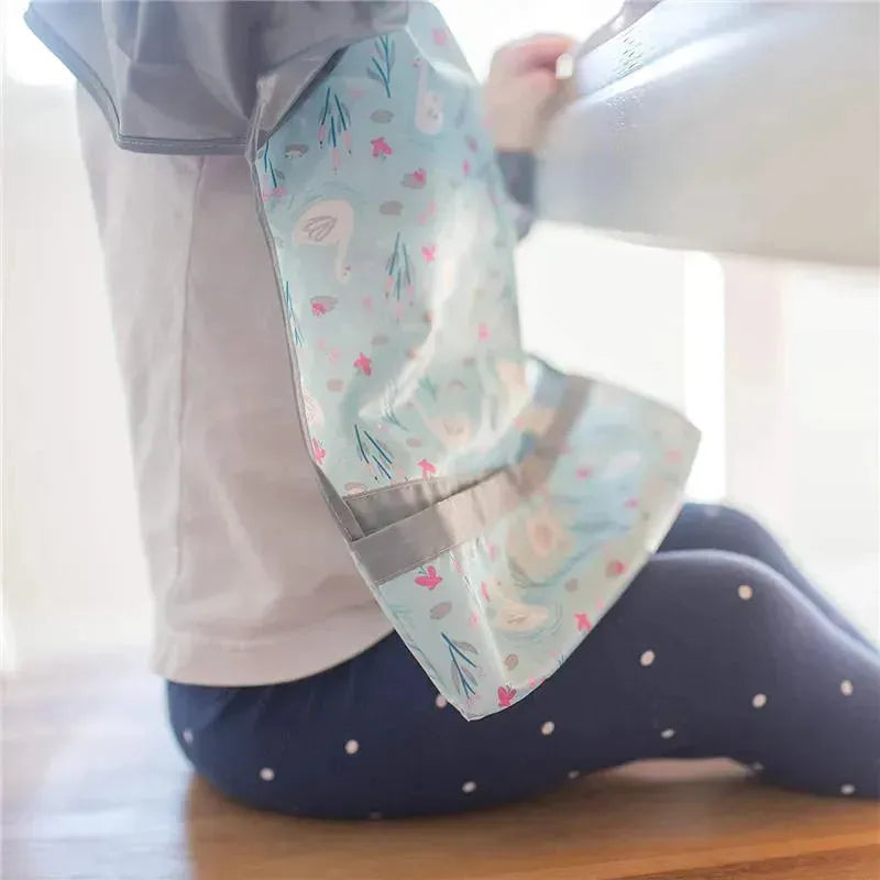 Iplay - Snap & Go Easy-Wear Long Sleeve Bib, Aqua Swan Image 5