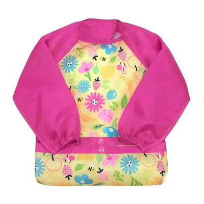 Iplay - Snap & Go Long Sleeve Bib, Pink Bee Floral Image 1