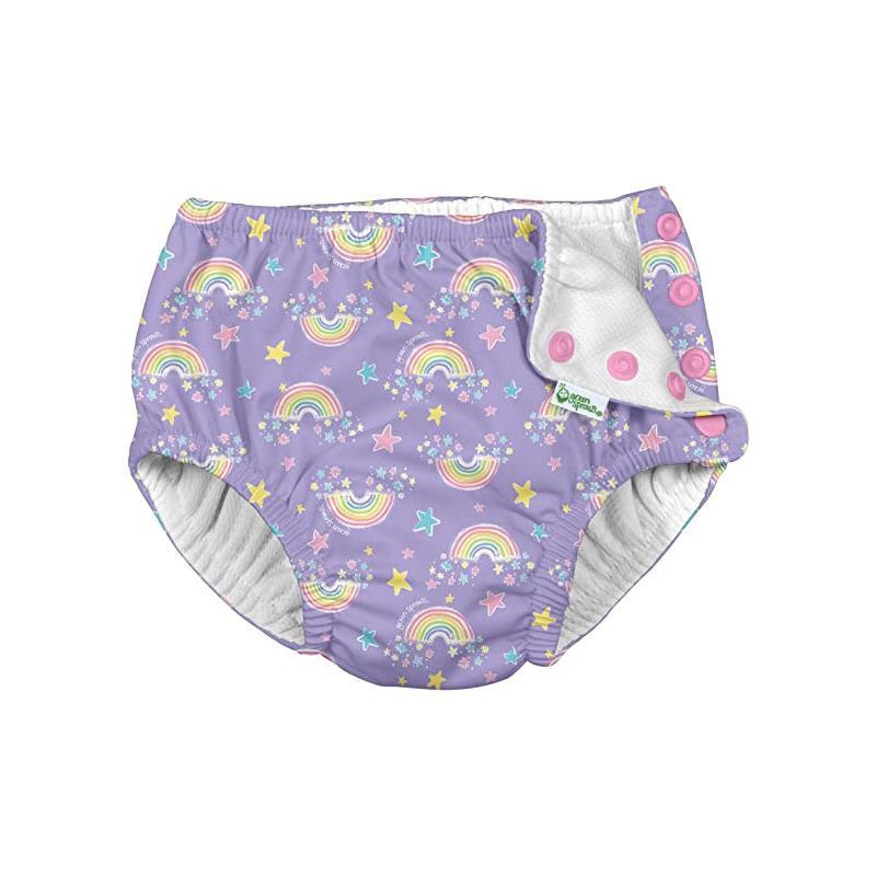 Iplay - Snap Reusable Absorbent Swim Diaper, Violet Rainbows Image 1