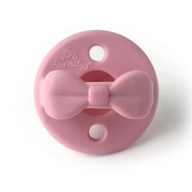 Itzy Ritzy - 2-Pack Silicone Pacifiers - Bow (Light Pink/Dark Pink) Image 7