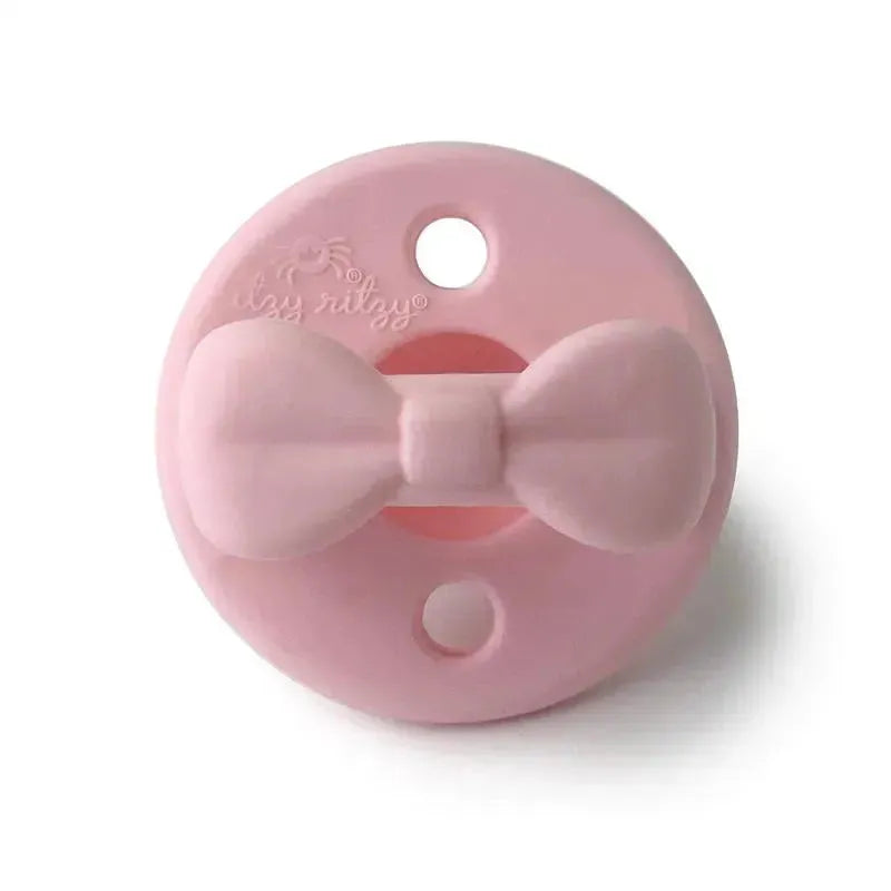 Itzy Ritzy - 2-Pack Silicone Pacifiers - Bow (Light Pink/Dark Pink) Image 8