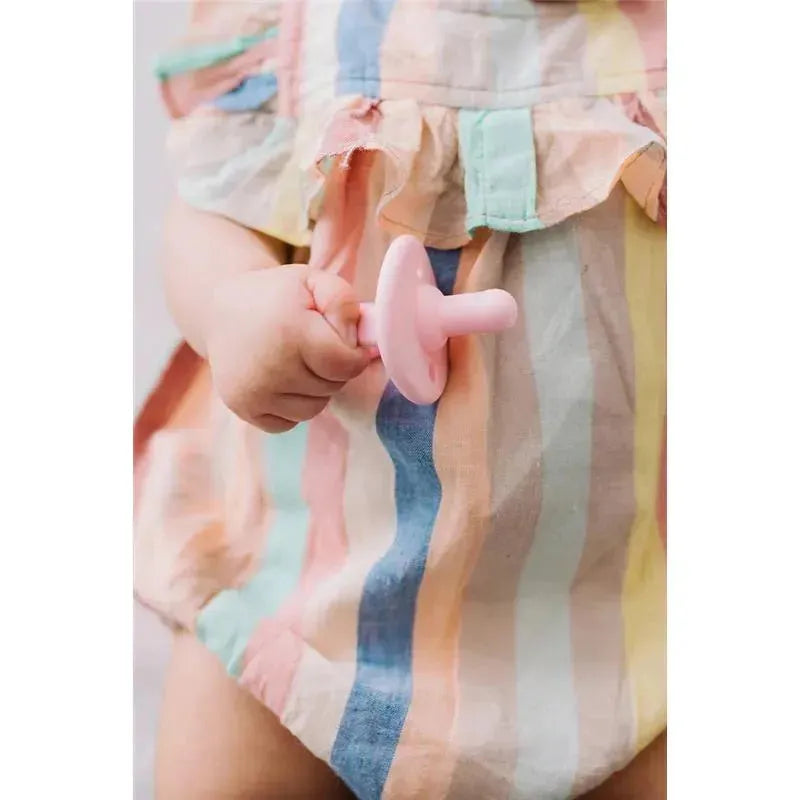 Itzy Ritzy - 2-Pack Silicone Pacifiers - Bow (Light Pink/Dark Pink) Image 3