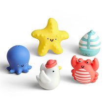 Itzy Ritzy - 5Pk Bath Finger Puppets Set, Seaside Image 1