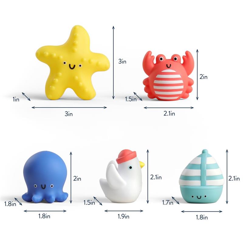 Itzy Ritzy - 5Pk Bath Finger Puppets Set, Seaside Image 9