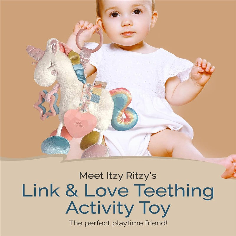 Itzy Ritzy Link & Love™ Activity Plush with Teether - Unicorn Image 2