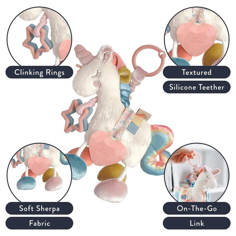 Itzy Ritzy Link & Love™ Activity Plush with Teether - Unicorn Image 3