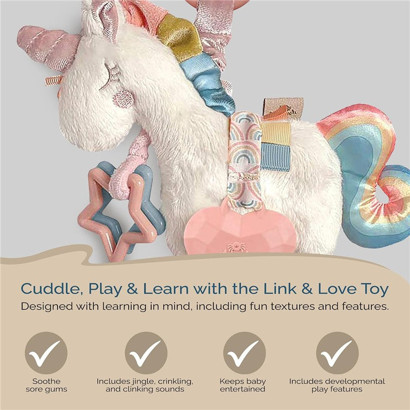 Itzy Ritzy Link & Love™ Activity Plush with Teether - Unicorn Image 4