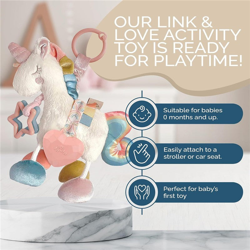 Itzy Ritzy Link & Love™ Activity Plush with Teether - Unicorn Image 5
