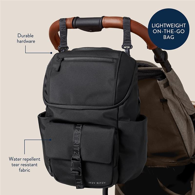 Itzy Ritzy - Belong Bucket Backpack™ Modern Unisex Backpack Black Image 4