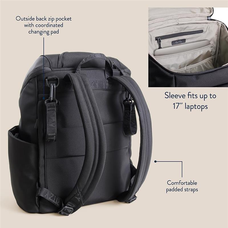 Itzy Ritzy - Belong Bucket Backpack™ Modern Unisex Backpack Black Image 5