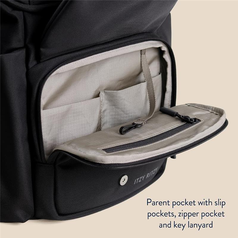 Itzy Ritzy - Belong Bucket Backpack™ Modern Unisex Backpack Black Image 7