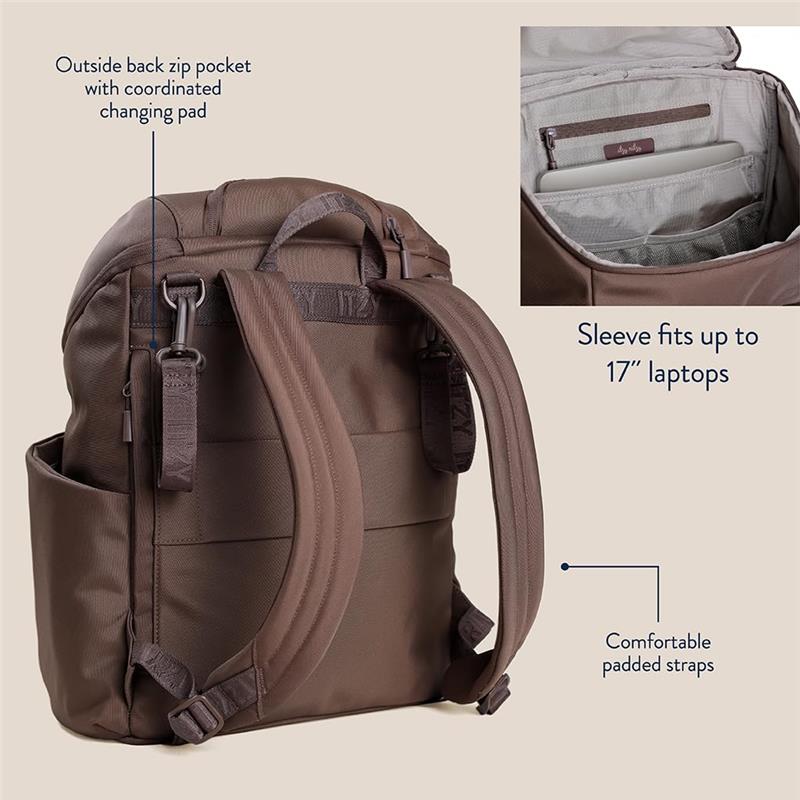 Itzy Ritzy - Belong Bucket Backpack™ Modern Unisex Backpack, Mocha Image 6