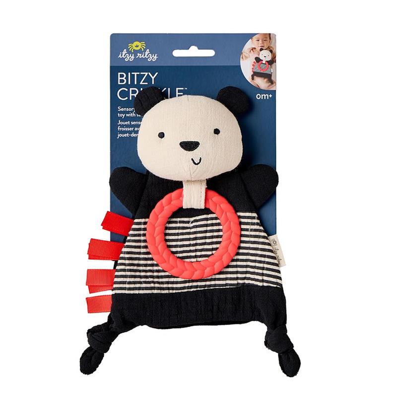 Itzy Ritzy - Bitzy Crinkle Sensory Toy Panda with Crinkle Sound for Babies & Toddlers, Panda Image 7