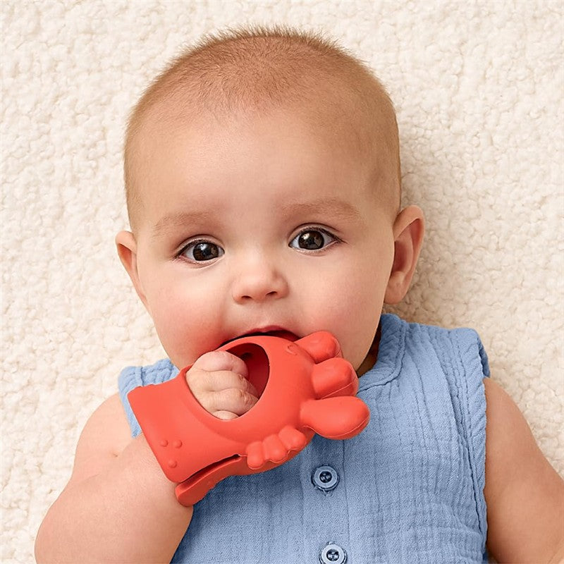 Itzy Ritzy Grip™ Silicone Mitt Teether - Crab Image 2