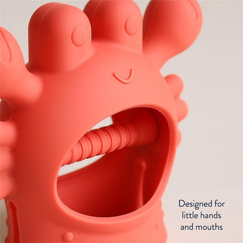 Itzy Ritzy Grip™ Silicone Mitt Teether - Crab Image 4