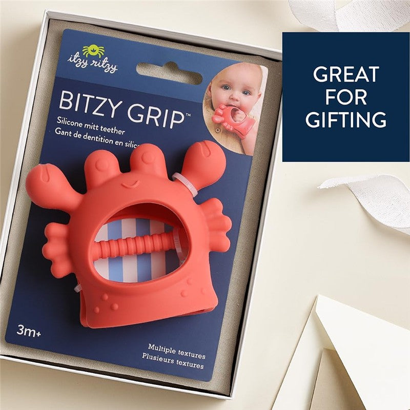 Itzy Ritzy Grip™ Silicone Mitt Teether - Crab Image 5