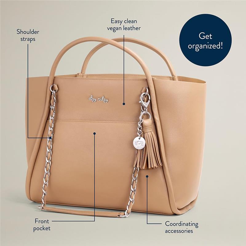 Itzy Ritzy - Boss Tote™ Diaper Bag With Changing Pad Chai Latte Image 5
