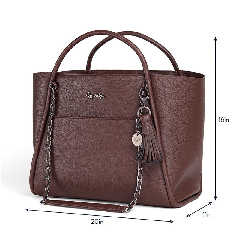 Itzy Ritzy - Boss Tote™ Diaper Bag With Changing Pad Espresso Image 9
