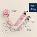 Itzy Ritzy Clip 2-Pack Fabric Pacifier Clips - Bows Image 4
