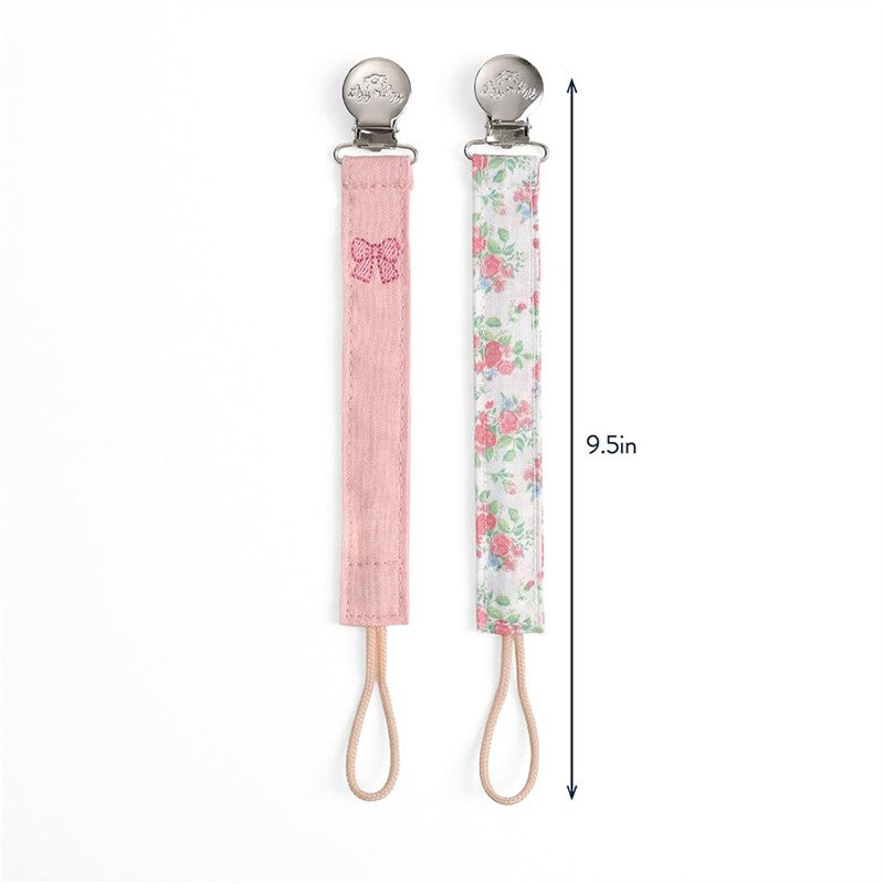 Itzy Ritzy Clip 2-Pack Fabric Pacifier Clips - Bows Image 7
