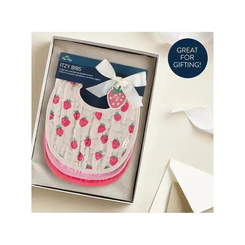 Itzy Ritzy - Itzy Bibs™, Strawberries + Cream Image 4