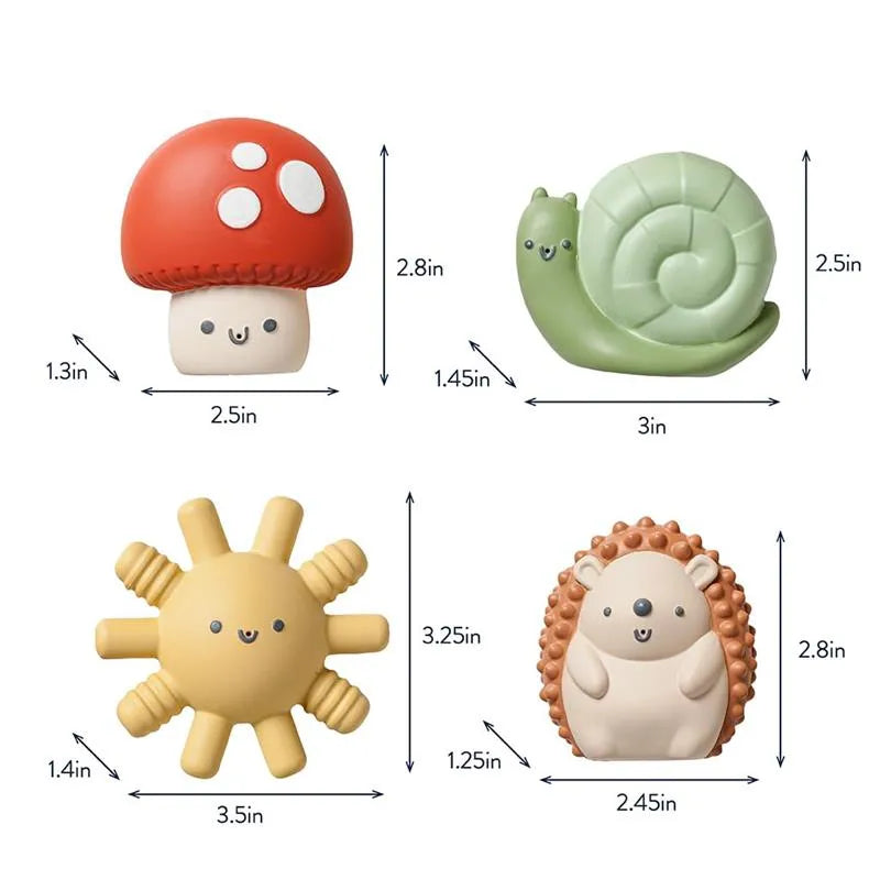 Itzy Ritzy - Itzy Squirt™ 4-Pack Of Soft Bath Toys Image 2