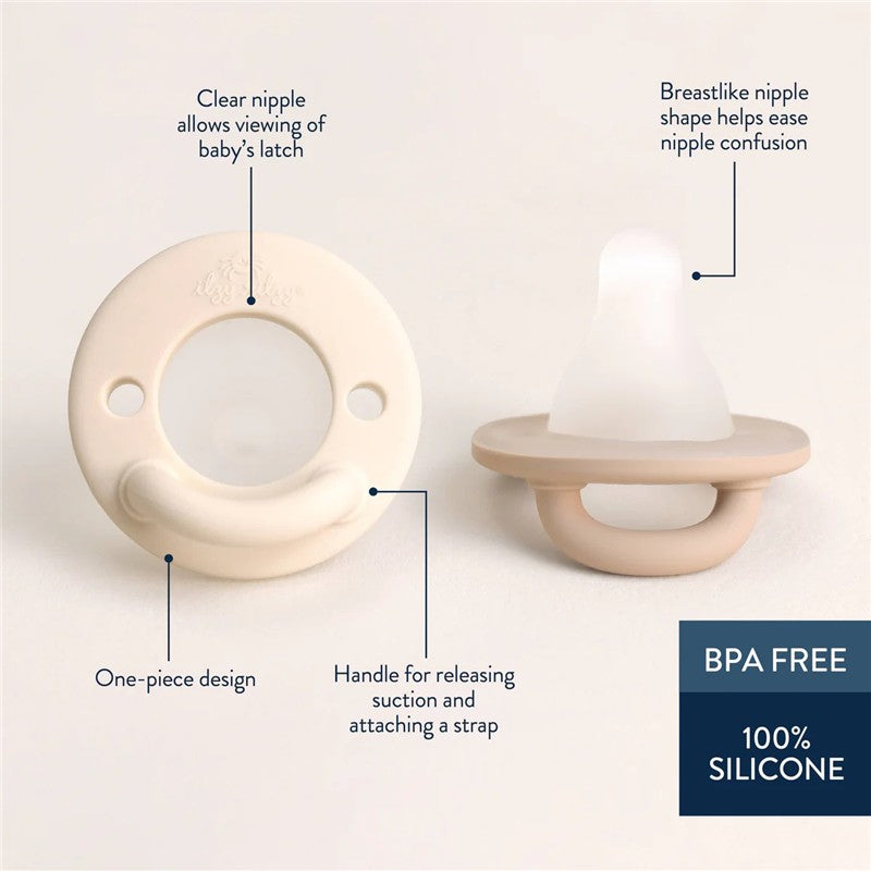 Itzy Ritzy Latch & Soothe Breastlike Pacifier - Taupe Image 7