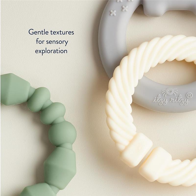 Itzy Ritzy - Linkable Teething Ring Set, Elephant Image 7